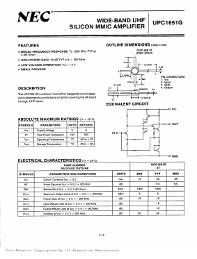 UPC1651G Datasheet PDF NEC => Renesas Technology