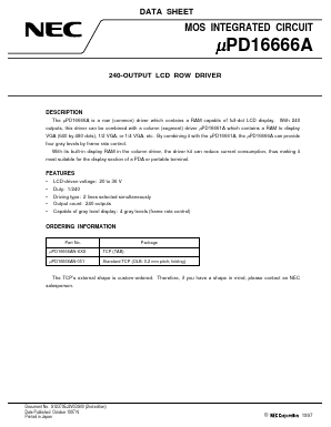 UPD16666AN-XXX Datasheet PDF NEC => Renesas Technology