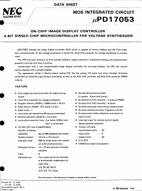 UPD17053CW-XXX Datasheet PDF NEC => Renesas Technology