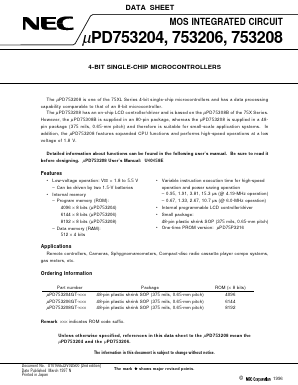 UPD753204GT-XXX Datasheet PDF NEC => Renesas Technology