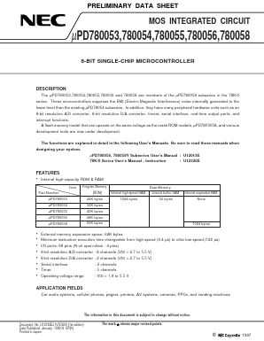 UPD780054 Datasheet PDF NEC => Renesas Technology