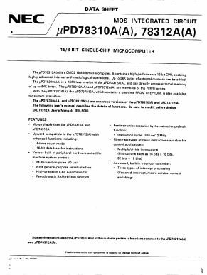 UPD78312AA Datasheet PDF NEC => Renesas Technology