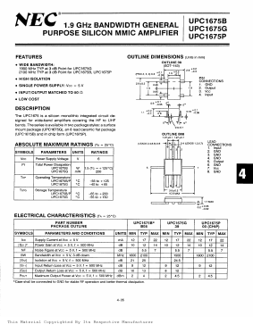 UPC1675P Datasheet PDF NEC => Renesas Technology