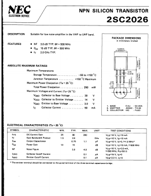 2SC2026 Datasheet PDF NEC => Renesas Technology