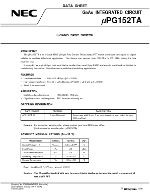 UPG152TA-E3 Datasheet PDF NEC => Renesas Technology