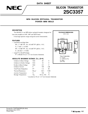 C3357 Datasheet PDF NEC => Renesas Technology