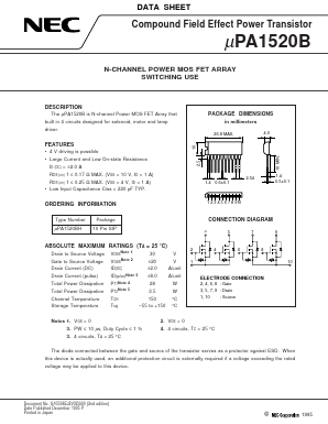 UPA1520BH Datasheet PDF NEC => Renesas Technology