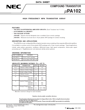 UPA102G Datasheet PDF NEC => Renesas Technology