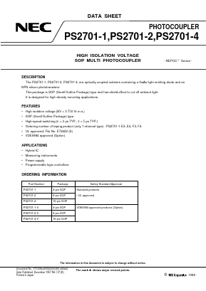 PS2701-1-F3 Datasheet PDF NEC => Renesas Technology