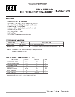 NESG3031M05 Datasheet PDF NEC => Renesas Technology