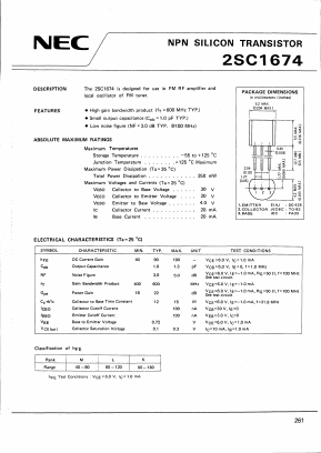 C1674 Datasheet PDF NEC => Renesas Technology