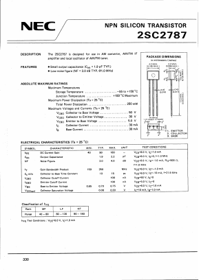 C2787 Datasheet PDF NEC => Renesas Technology