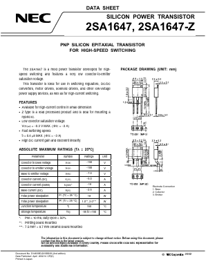 A1647 Datasheet PDF NEC => Renesas Technology
