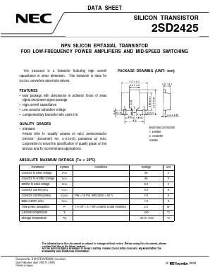 2SD2425 Datasheet PDF NEC => Renesas Technology
