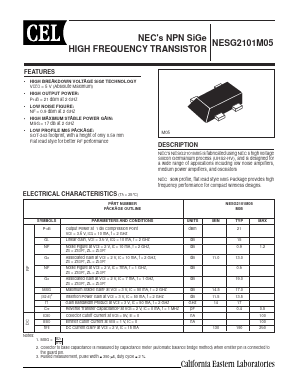 NESG2101M05 Datasheet PDF NEC => Renesas Technology