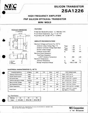 2SA1226 Datasheet PDF NEC => Renesas Technology