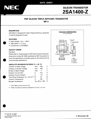 2SA1400-Z Datasheet PDF NEC => Renesas Technology