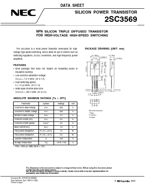 2SC3569 Datasheet PDF NEC => Renesas Technology
