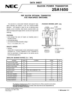 2SA1650 Datasheet PDF NEC => Renesas Technology