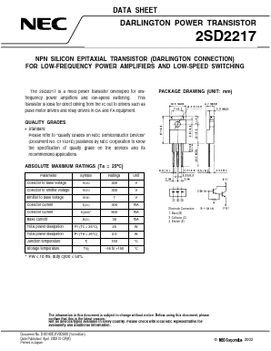 2SD2217 Datasheet PDF NEC => Renesas Technology
