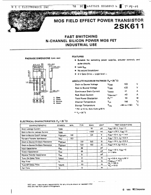K611 Datasheet PDF NEC => Renesas Technology