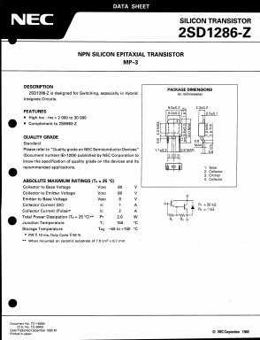 2SD1286 Datasheet PDF NEC => Renesas Technology