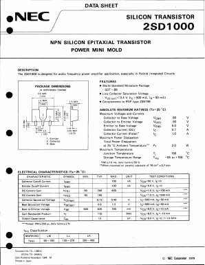 D1000 Datasheet PDF NEC => Renesas Technology