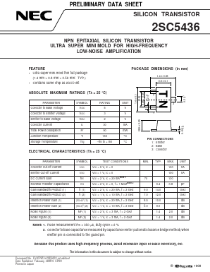 2SC5436 Datasheet PDF NEC => Renesas Technology