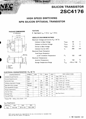2SC4176 Datasheet PDF NEC => Renesas Technology