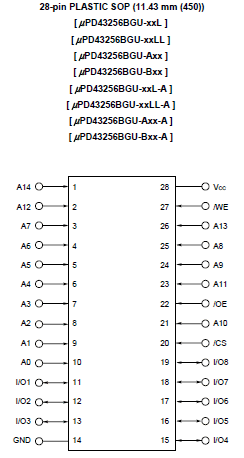 UPD43256BGU-70LL-A Datasheet PDF NEC => Renesas Technology