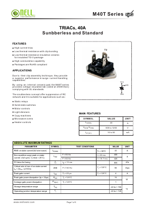M40T80A-B Datasheet PDF Nell Semiconductor Co., Ltd