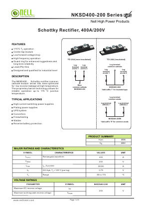 NKSD400-200 Datasheet PDF Nell Semiconductor Co., Ltd