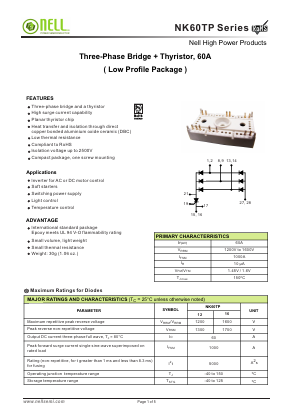 NK60TP12 Datasheet PDF Nell Semiconductor Co., Ltd