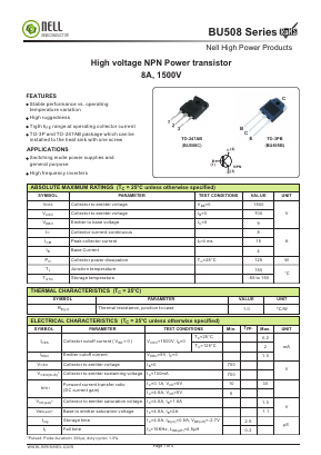 BU805B Datasheet PDF Nell Semiconductor Co., Ltd