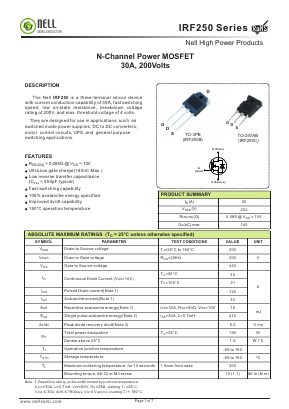 IRF250 Datasheet PDF Nell Semiconductor Co., Ltd