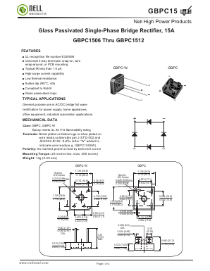 GBPC1506 Datasheet PDF Nell Semiconductor Co., Ltd