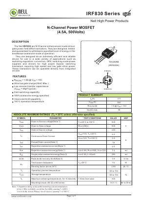 IRF830A Datasheet PDF Nell Semiconductor Co., Ltd