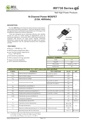 IRF730A Datasheet PDF Nell Semiconductor Co., Ltd