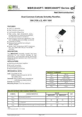MBR3060PT Datasheet PDF Nell Semiconductor Co., Ltd