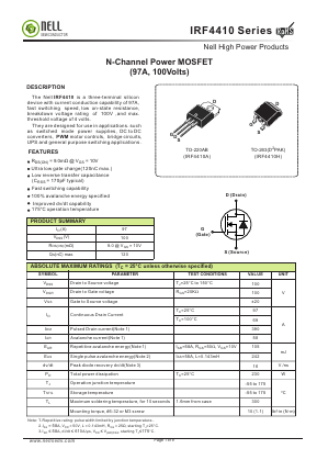 IRF4410 Datasheet PDF Nell Semiconductor Co., Ltd