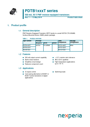 PDTB143ET Datasheet PDF Nexperia B.V. All rights reserved