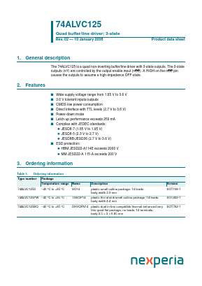 74ALVC125PW Datasheet PDF Nexperia B.V. All rights reserved