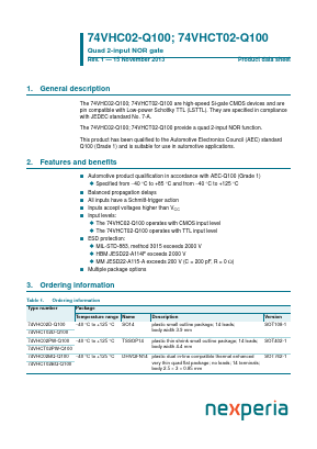 74VHC02BQ-Q100 Datasheet PDF Nexperia B.V. All rights reserved