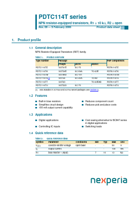 PDTC114T Datasheet PDF Nexperia B.V. All rights reserved