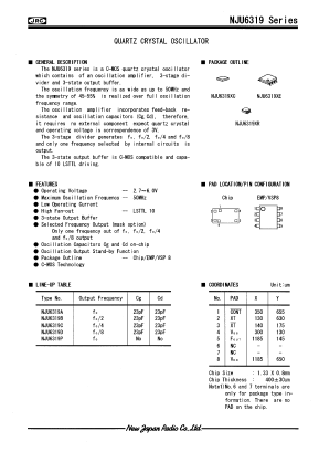 NJU6319C Datasheet PDF Japan Radio Corporation 