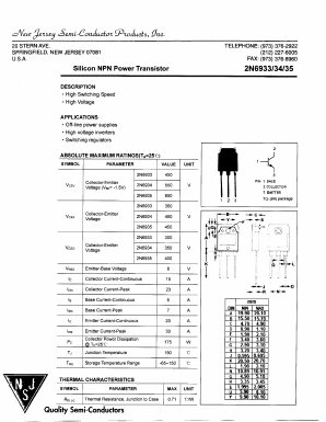 2N6933 Datasheet PDF New Jersey Semiconductor