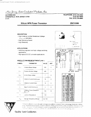 C3306 Datasheet PDF New Jersey Semiconductor