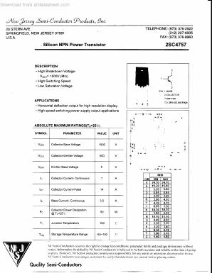 2SC4757 Datasheet PDF New Jersey Semiconductor