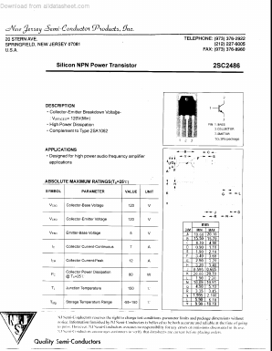 2SC2486 Datasheet PDF New Jersey Semiconductor