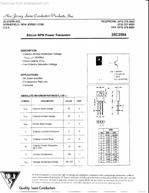 2SC2594 Datasheet PDF New Jersey Semiconductor